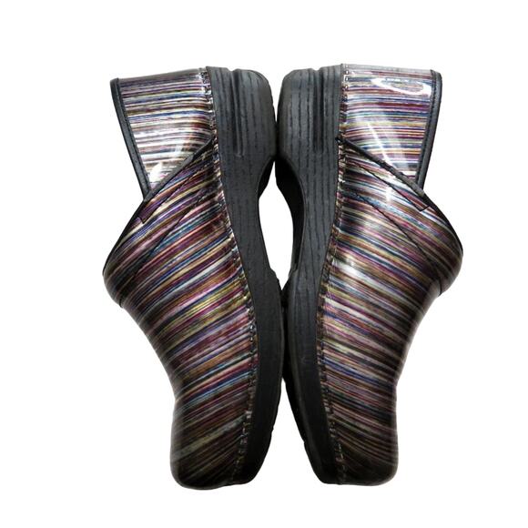 Dansko Pro XP Clogs Rainbow Multicolor Striped Professional Clogs - Picture 4 of 13